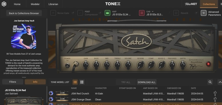 IK Multimedia Joe Satriani TONEX genişletmesini yayınladı